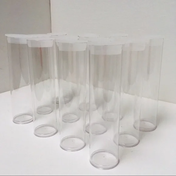NEW lot of (100) 6-inch Clear Plastic Storage Tubes with Caps (1.25" Diameter) - Picture 6 of 9